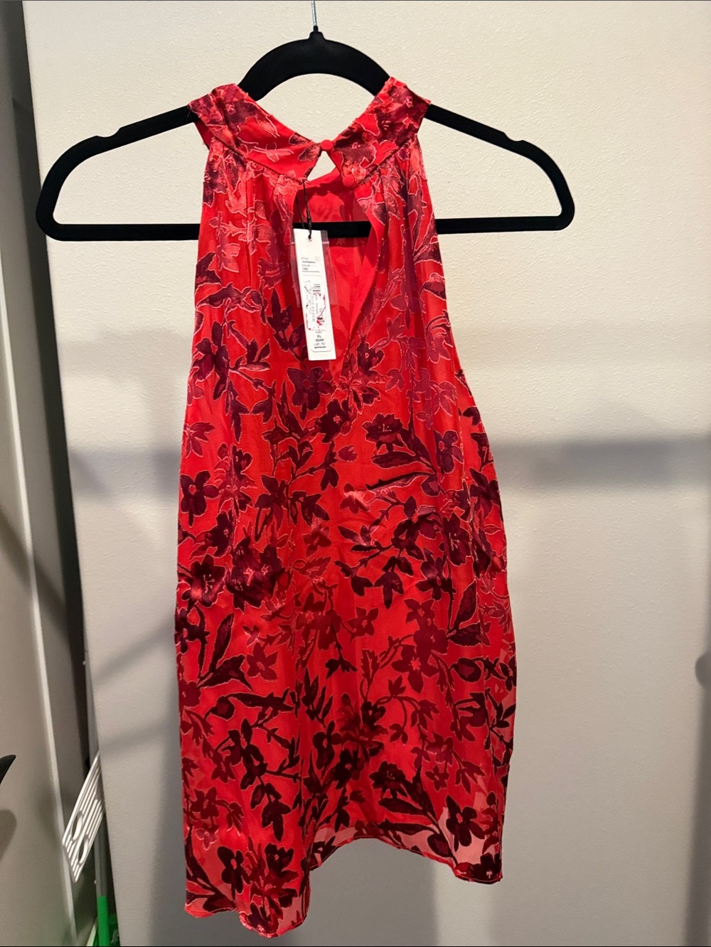 Alice + Olivia Red Floral Halter Neck Blouse - NWT - Picture 2 of 4